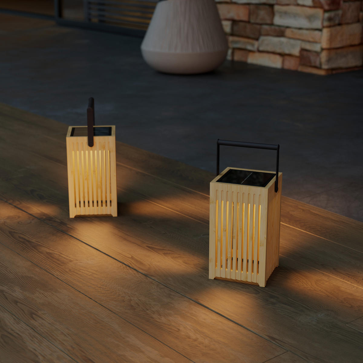 SOLÁRNE SVIETIDLO, 10/10/18 cm - čierna, Design, kov/drevo (10/10/18cm) - Ambia Garden