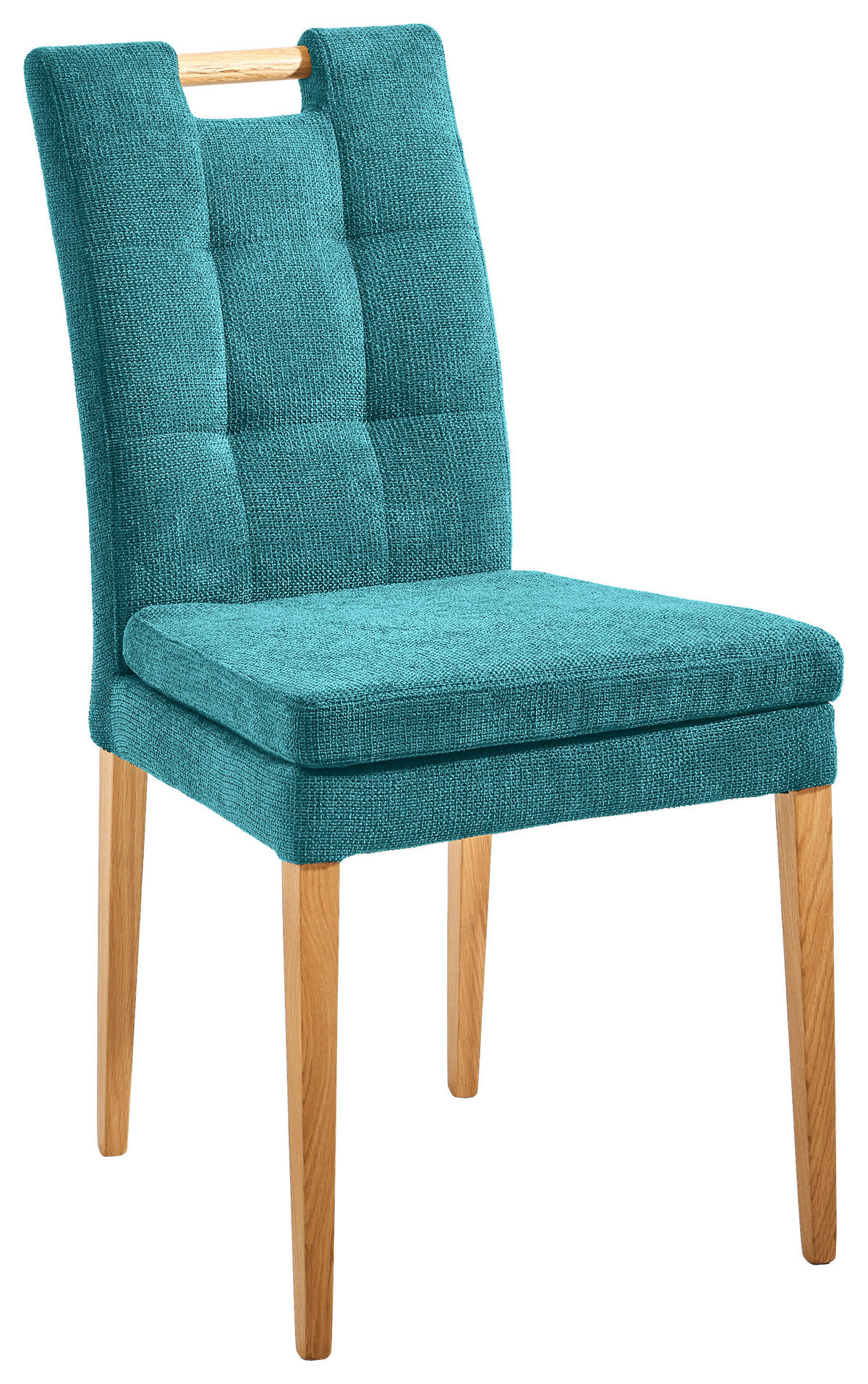 SZÉK fa, textil türkiz, tölgyfa színű  - tölgyfa színű/türkiz, Konventionell, textil/fa (47/91,5/59cm) - Cantus