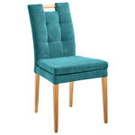 STUHL   Webstoff  - Türkis/Eichefarben, KONVENTIONELL, Holz/Textil (47/91,5/59cm) - Cantus