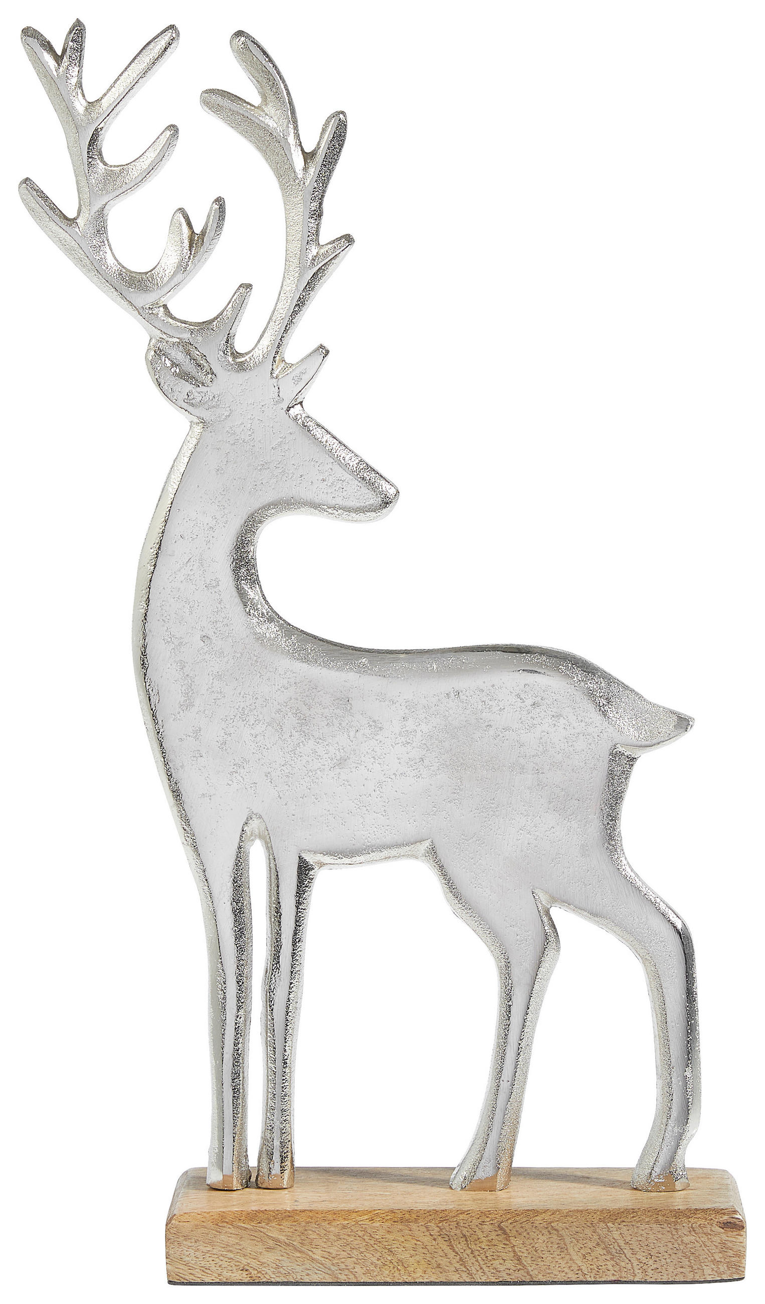DEKORENTIER  - Silberfarben/Braun, LIFESTYLE, Holz/Metall (24/39,5/6,5cm) - X-Mas