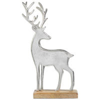 DEKORENTIER  - Silberfarben/Braun, LIFESTYLE, Holz/Metall (24/39,5/6,5cm) - X-Mas