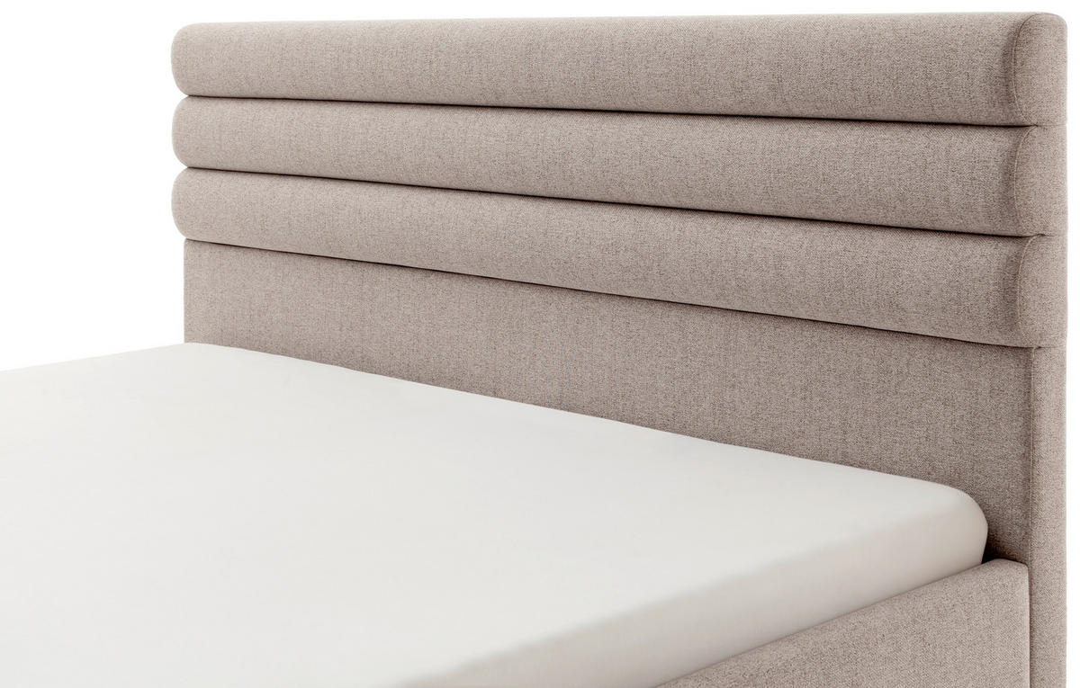 POLSTERBETT 180/200 cm  in Beige  - Beige/Schwarz, MODERN, Textil (180/200cm) - MID.YOU