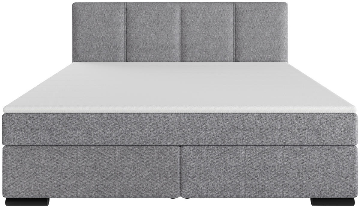 BOXSPRINGBETT 180/200 cm  in Hellgrau  - Hellgrau/Schwarz, MODERN, Karton/Holz (180/200cm) - MID.YOU