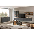 TV-ELEMENT Graphitfarben, Eiche Artisan  140/62/44 cm  - Schwarz/Graphitfarben, MODERN, Holzwerkstoff/Metall (140/62/44cm) - Hom`in