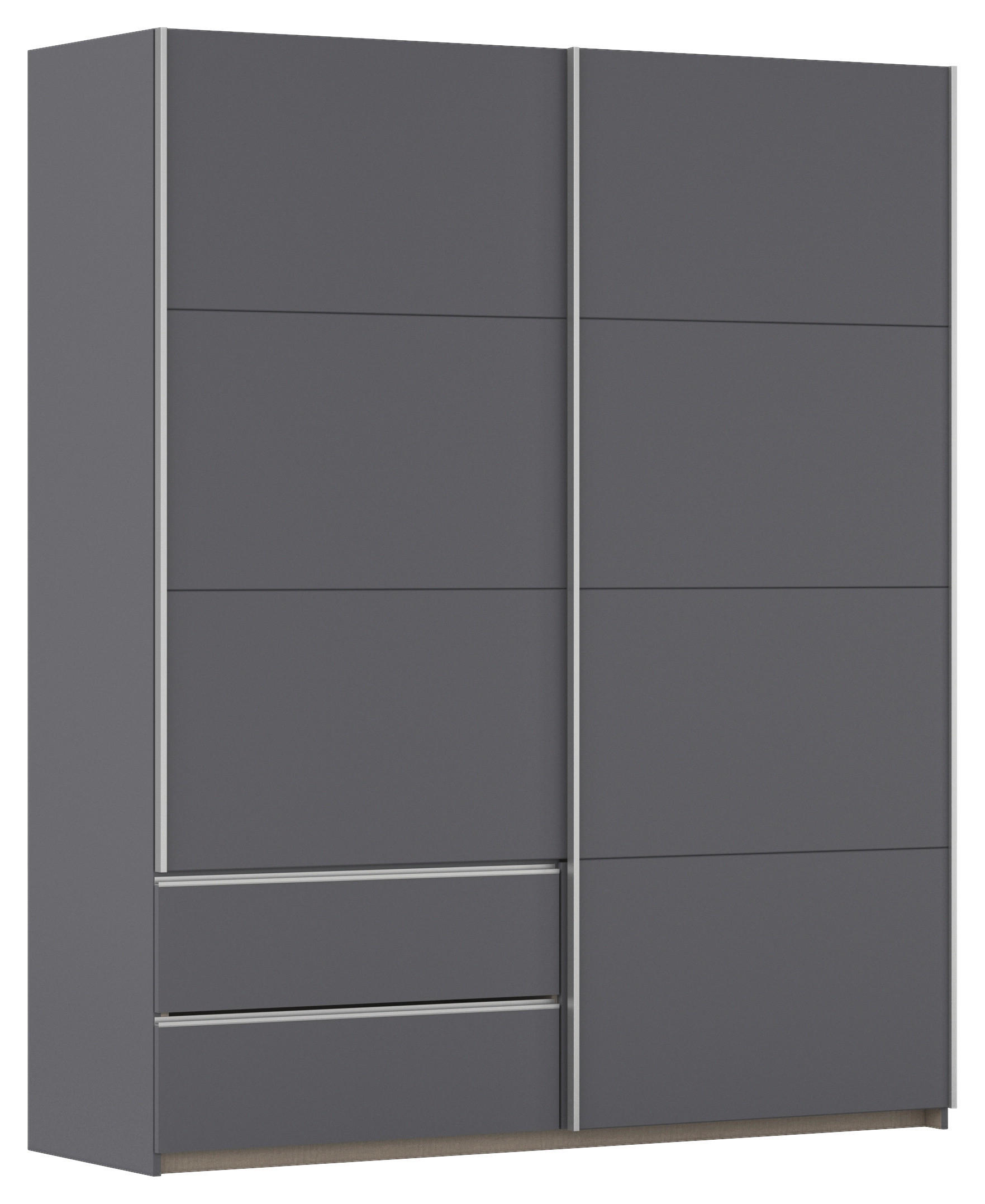 SCHWEBETÜRENSCHRANK 175/210/59 cm 2-türig Grau  - Alufarben/Grau, MODERN, Holzwerkstoff (175/210/59cm) - Rauch Möbel