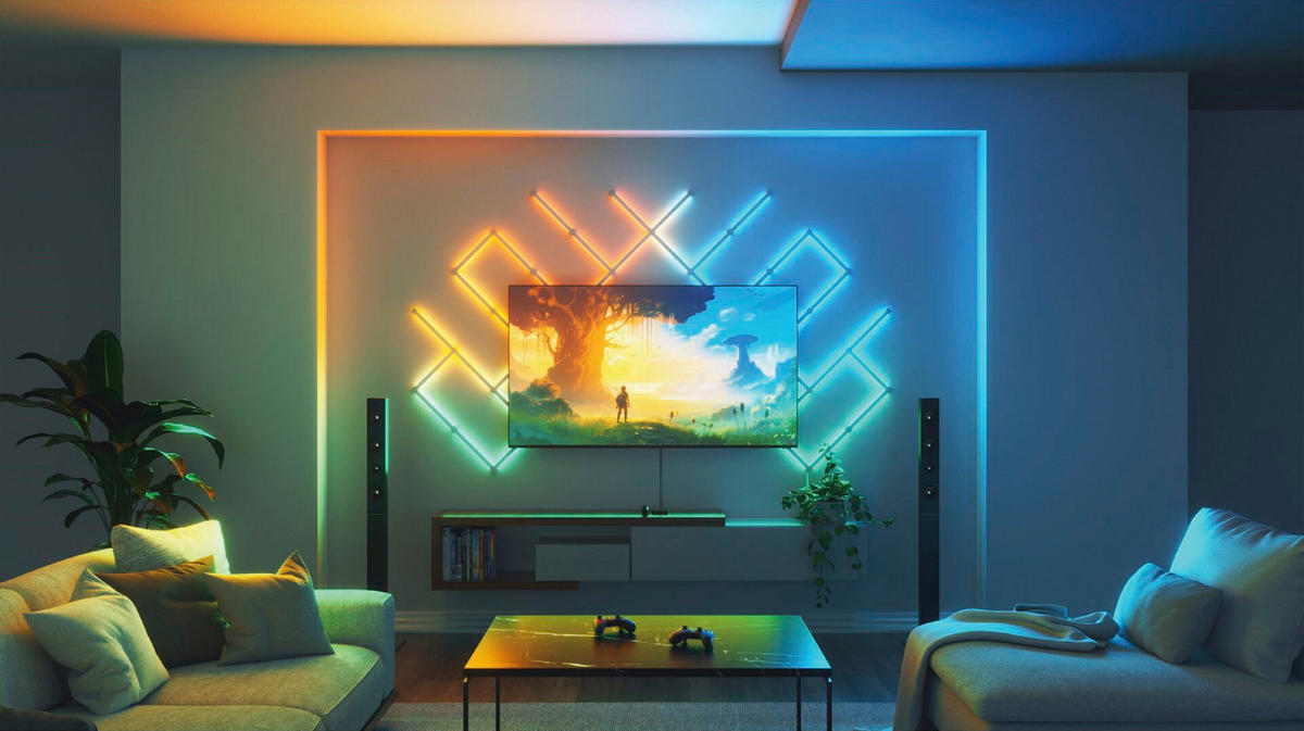 4D MIRROR+LIGHT STRIP KIT 85" 520 cm   - Schwarz, Basics, Kunststoff (520cm) - NANOLEAF