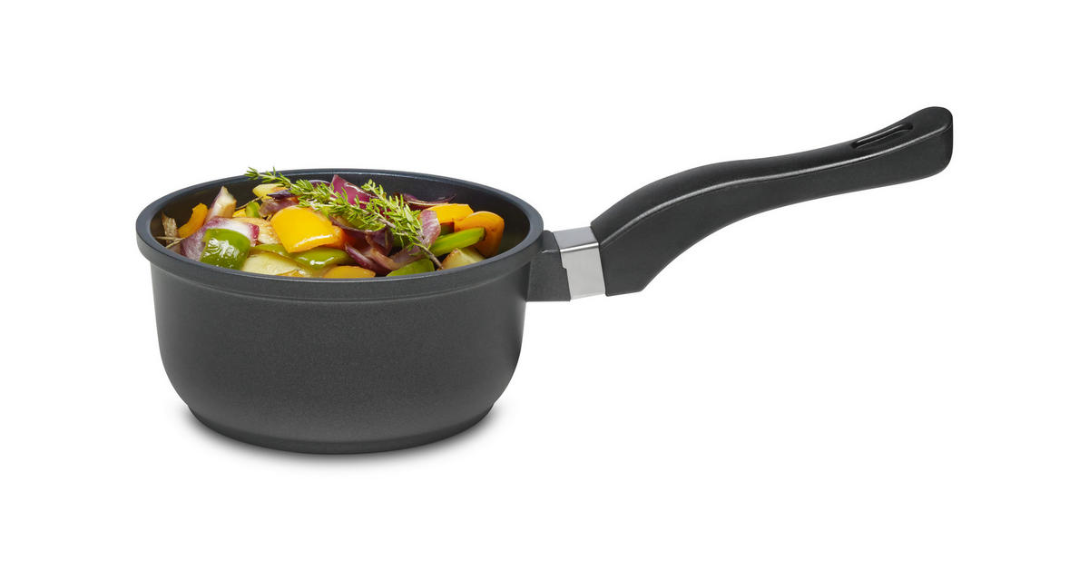 STIELKASSEROLLE Turin 1,1 l  - Edelstahlfarben/Schwarz, Konventionell, Kunststoff/Metall (16/8cm) - Homeware Profession.