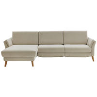 ECKSOFA Beige Chenille, Flachgewebe  - Wildeiche/Beige, Design, Holz/Textil (157/281cm) - Valnatura