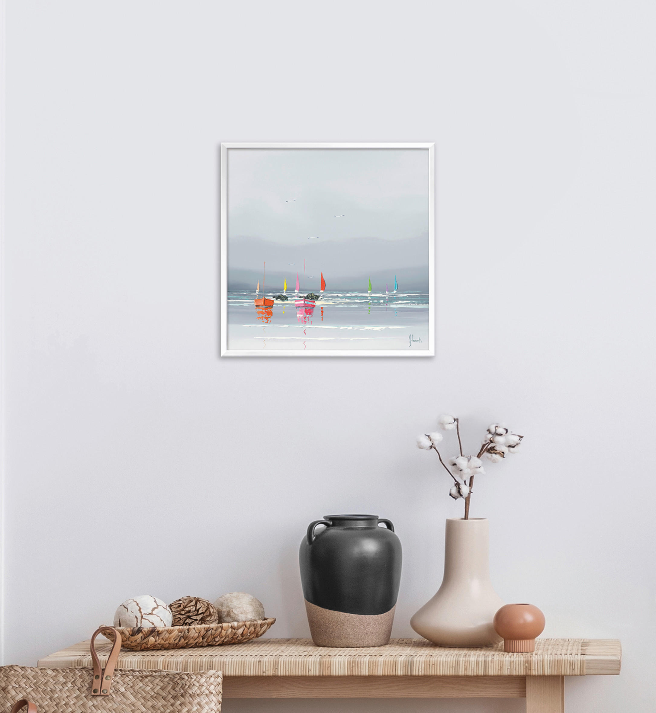 KUNSTDRUCK 30/30 cm - Rot/Orange, Basics, Papier (30/30cm) - Monee