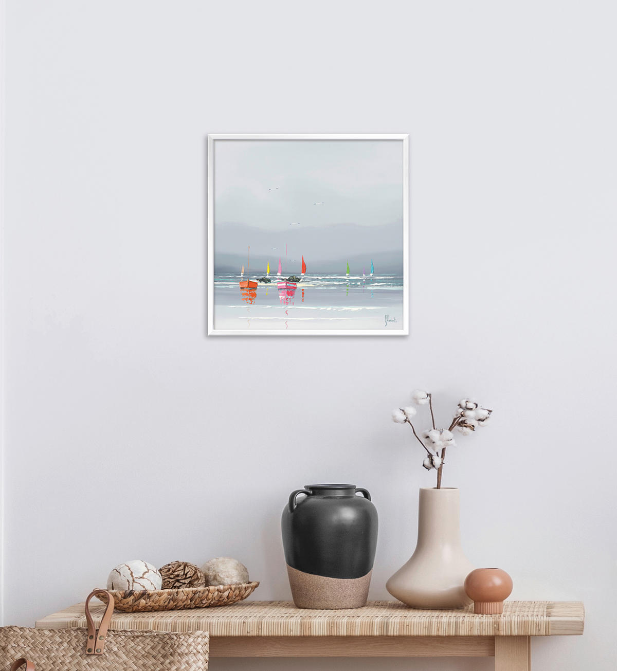 KUNSTDRUCK 30/30 cm  - Rot/Orange, Basics, Papier (30/30cm) - Monee