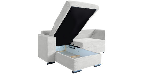 ECKSOFA  in Cord Hellgrau  - Hellgrau/Schwarz, KONVENTIONELL, Textil/Metall (168/258cm) - Carryhome