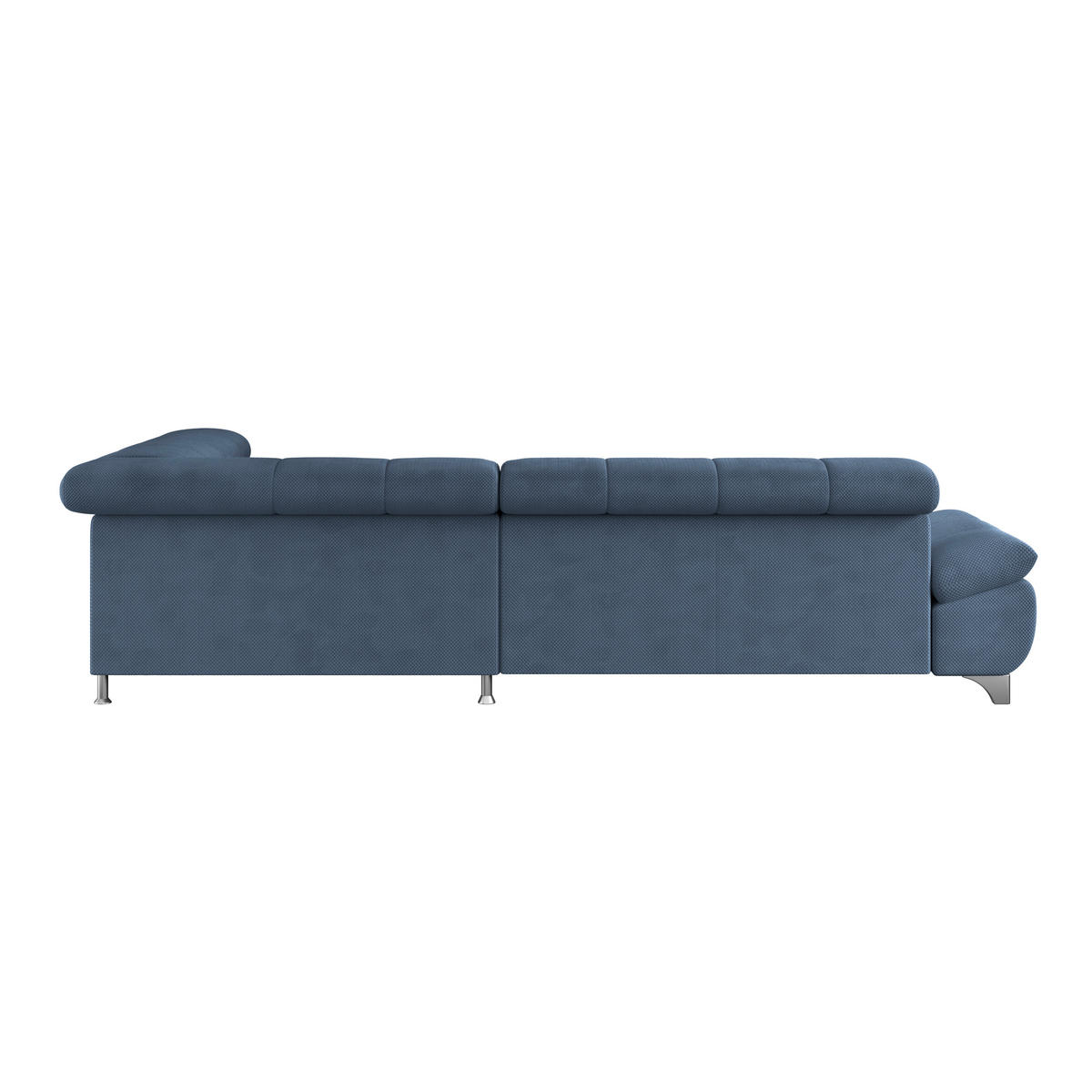 ECKSOFA Dunkelblau Chenille  - Chromfarben/Dunkelblau, KONVENTIONELL, Textil/Metall (312/234cm) - Livetastic