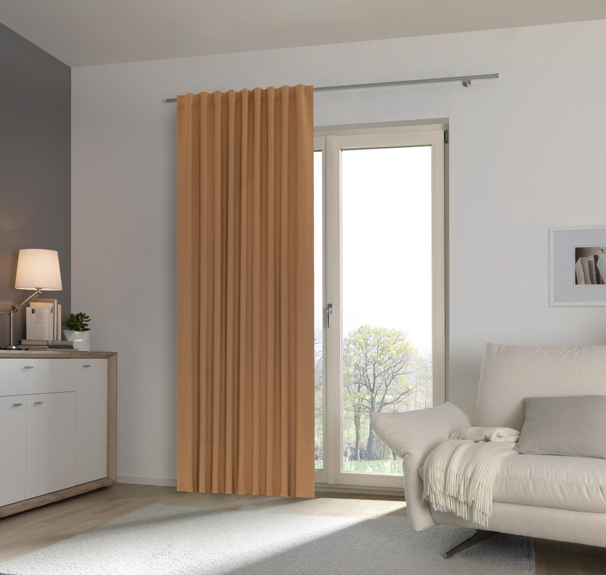 HOTOVÝ ZÁVĚS, zatemnění, 140/300 cm - mokka, Basics, textil (140/300cm) - Esposa