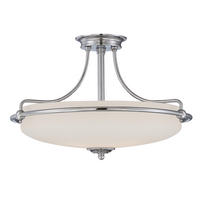 DECKENLEUCHTE Griffin 53.3/35.6 cm   - Nickelfarben, KONVENTIONELL, Glas/Metall (53.3/35.6cm) - Elstead Lighting