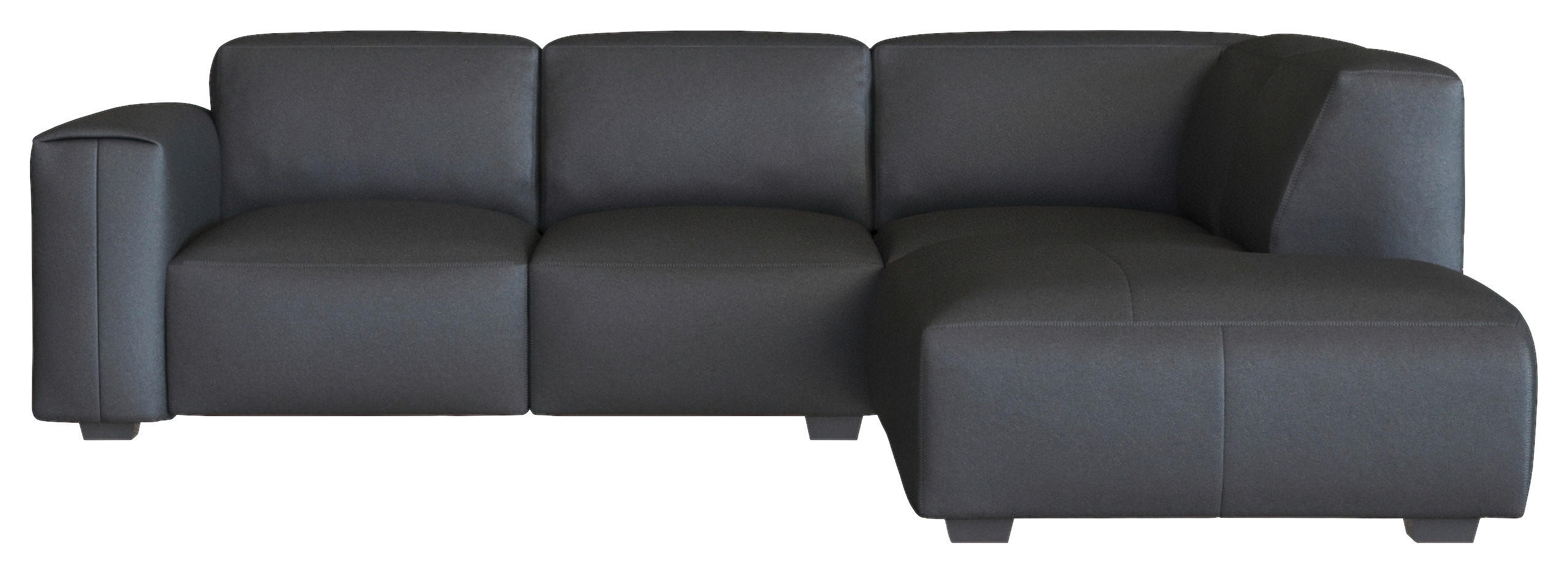 ECKSOFA Schwarz Echtleder  - Schwarz, Design, Leder/Holz (256/231cm) - Livetastic