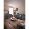 3-SITZER-SOFA in Flachgewebe Blau  - Chromfarben/Blau, Design, Textil/Metall (195/83/85cm) - Xora