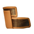 ARMLEHNSTUHL  Lederauswahl, Wippfunktion, Sitzfläche 360° drehbar, automatische Rückholfunktion  Echtleder  - Cognac/Walnussfarben, Design, Leder/Holz (62/92/66cm) - Dieter Knoll
