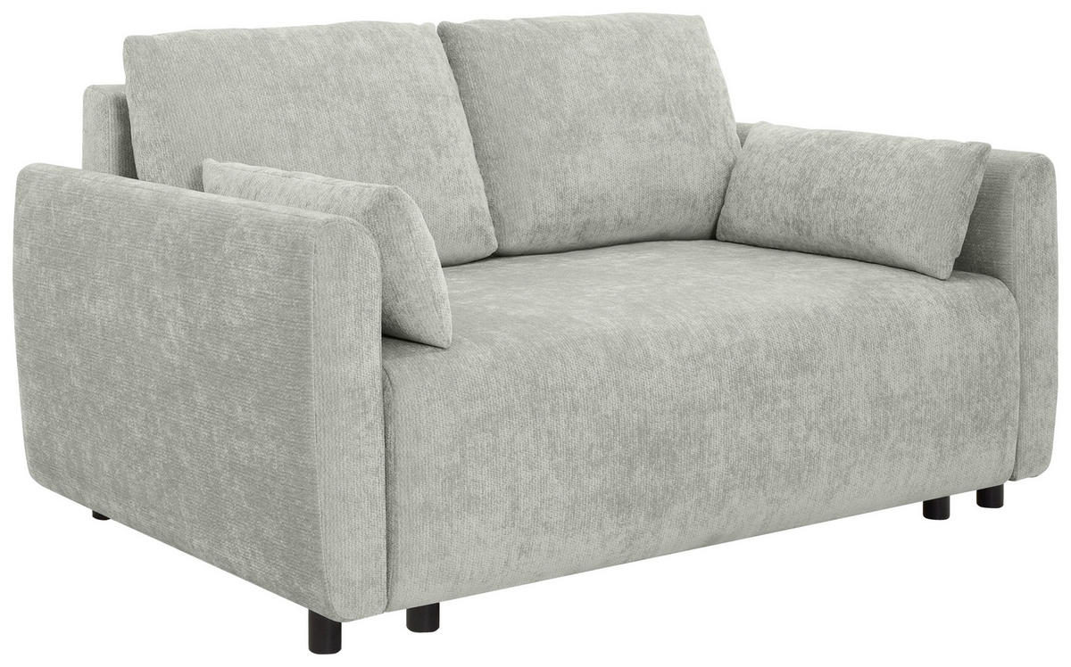SCHLAFSOFA Chenille Silberfarben  - Silberfarben/Schwarz, KONVENTIONELL, Kunststoff/Textil (161/90/108cm) - Carryhome