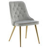 STOLSET 2 styck stål sammet  - ljusgrå/guldfärgad, Design, metall/textil (50/88.5/66cm) - Livetastic