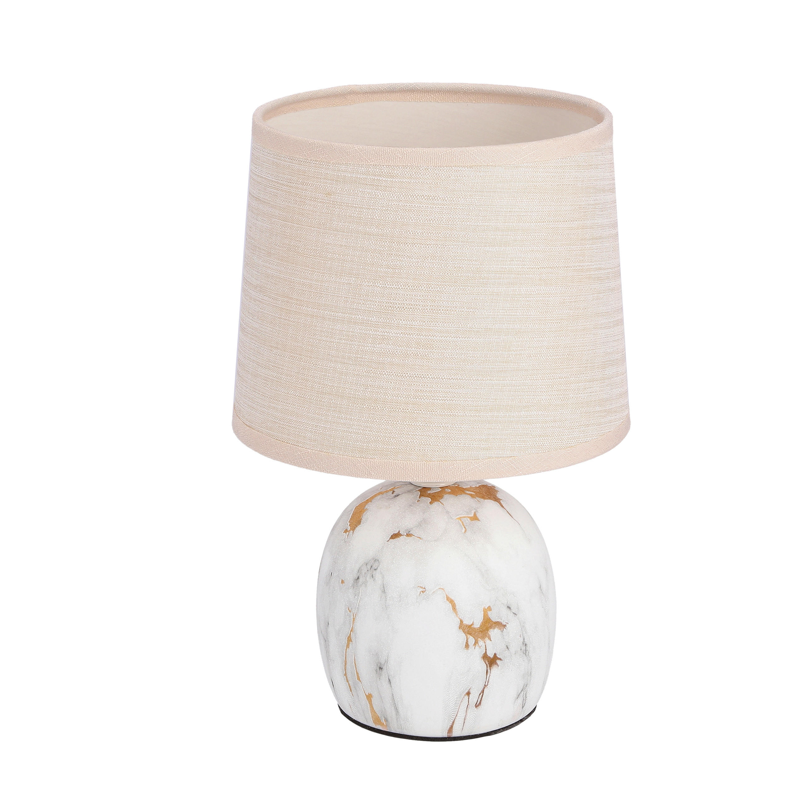 TISCHLEUCHTE Adelina 16/16/25 cm   - Beige/Goldfarben, KONVENTIONELL, Textil/Metall (16/16/25cm)