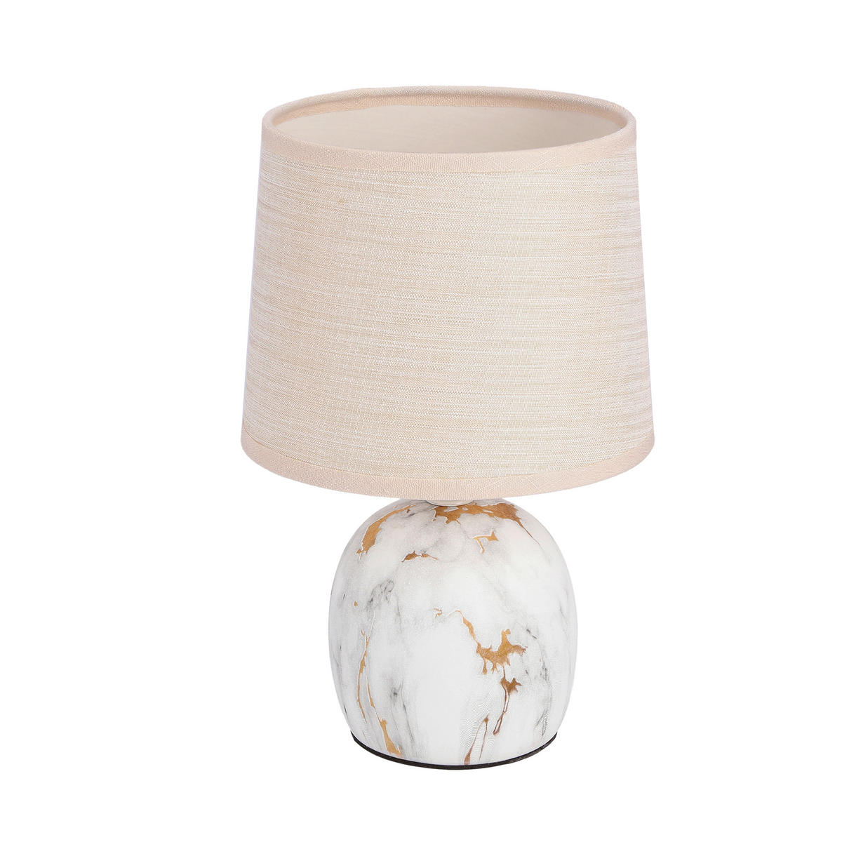BORDSLAMPA Adelina 16/16/25 cm   - beige/guldfärgad, Klassisk, metall/textil (16/16/25cm)