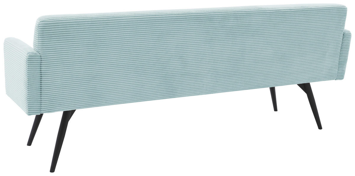 SITZBANK in Textil Hellblau  - Schwarz/Hellblau, Design, Textil/Metall (216/86/68cm) - Dieter Knoll