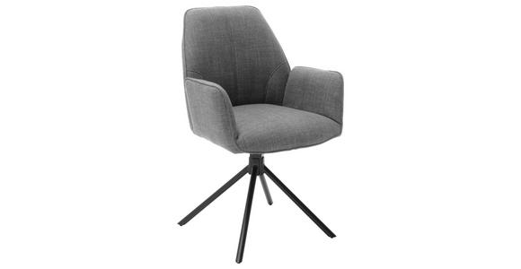 ARMLEHNSTUHL in Webstoff - Schwarz/Grau, Design, Textil/Metall (58/87/61cm) - Carryhome