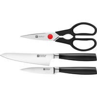 MESSERSET Crave 3-teilig  - Edelstahlfarben/Schwarz, Basics, Kunststoff/Metall - Zwilling