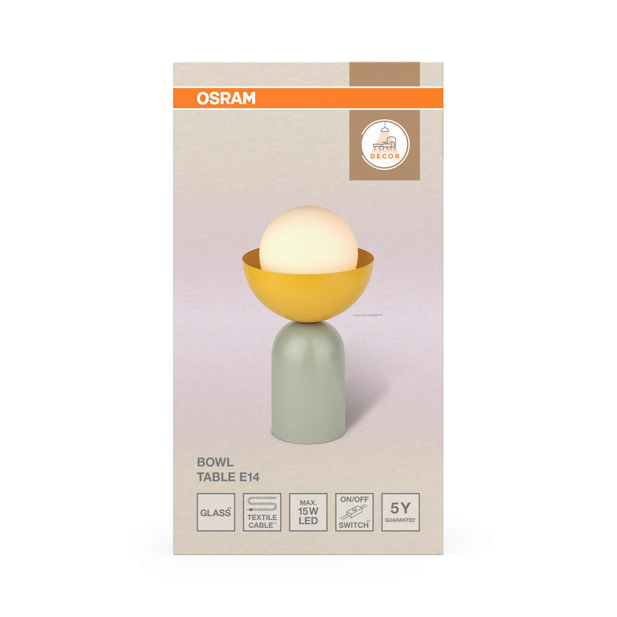 TISCHLEUCHTE 20/36,5 cm   - Gelb/Grün, Basics, Glas/Metall (20/36,5cm) - Osram