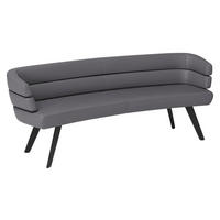 SITZBANK 229/84/77 cm Echtleder Schieferfarben  - Schieferfarben/Schwarz, Design, Leder/Metall (229/84/77cm) - Joop!