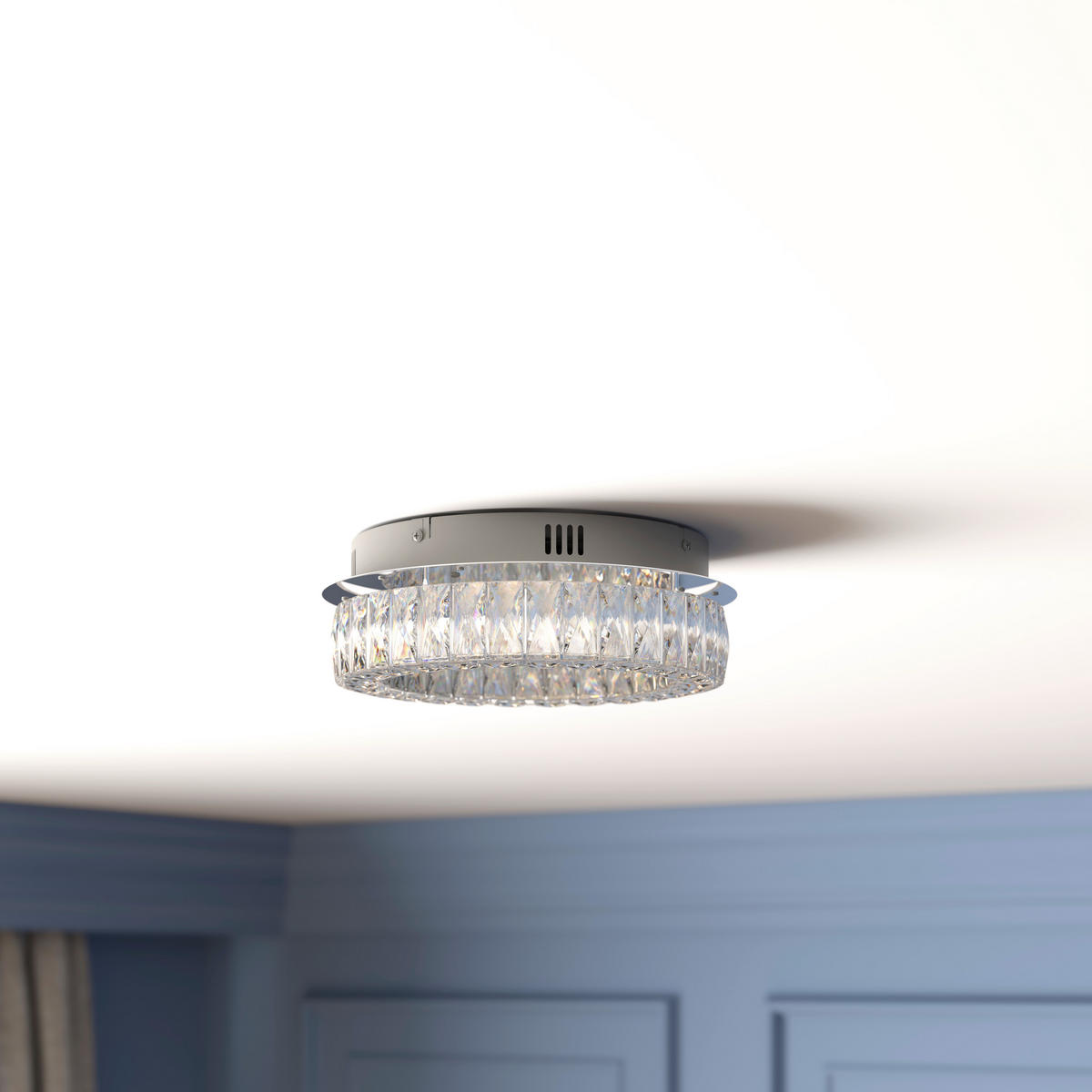 LED-DECKENLEUCHTE 40/14 cm   - Transparent, KONVENTIONELL, Glas/Metall (40/14cm) - Novel