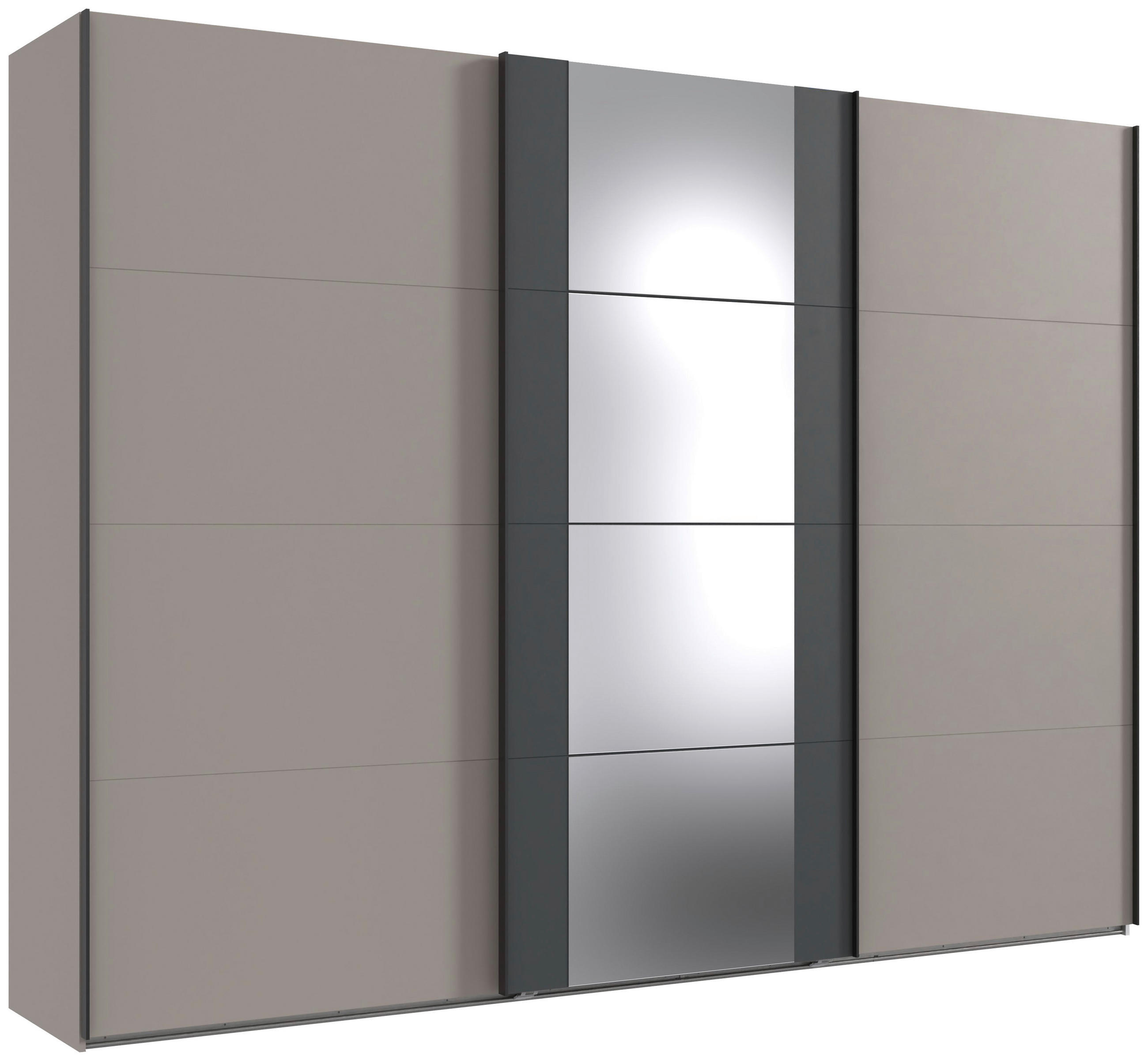 SCHWEBETÜRENSCHRANK  in Graphitfarben, Sahara  - Schwarz/Graphitfarben, KONVENTIONELL, Glas/Holzwerkstoff (313/236/64cm) - Carryhome