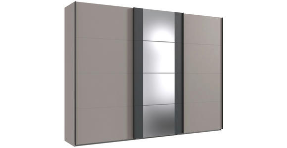 SCHWEBETÜRENSCHRANK  in Graphitfarben, Sahara  - Schwarz/Graphitfarben, KONVENTIONELL, Glas/Holzwerkstoff (313/236/64cm) - Carryhome