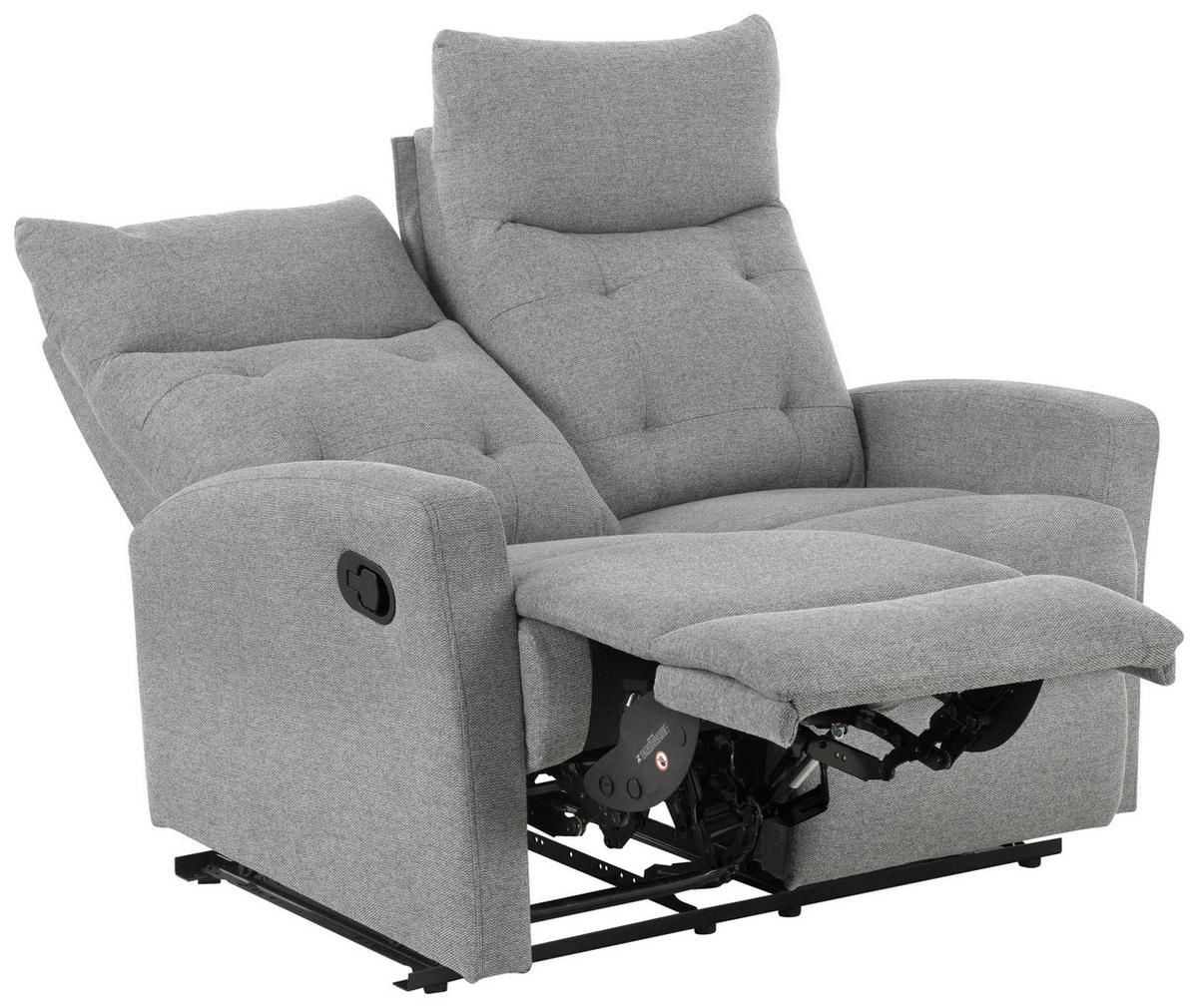 SITZGARNITUR Mikrofaser Grau  - Schwarz/Grau, Design, Textil/Metall - Livetastic