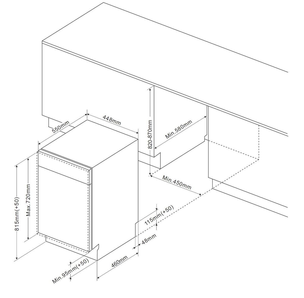 GESCHIRRSPÜLER 50415  - Weiß, Basics, Kunststoff/Metall (44,8/81,5/55cm) - Mican