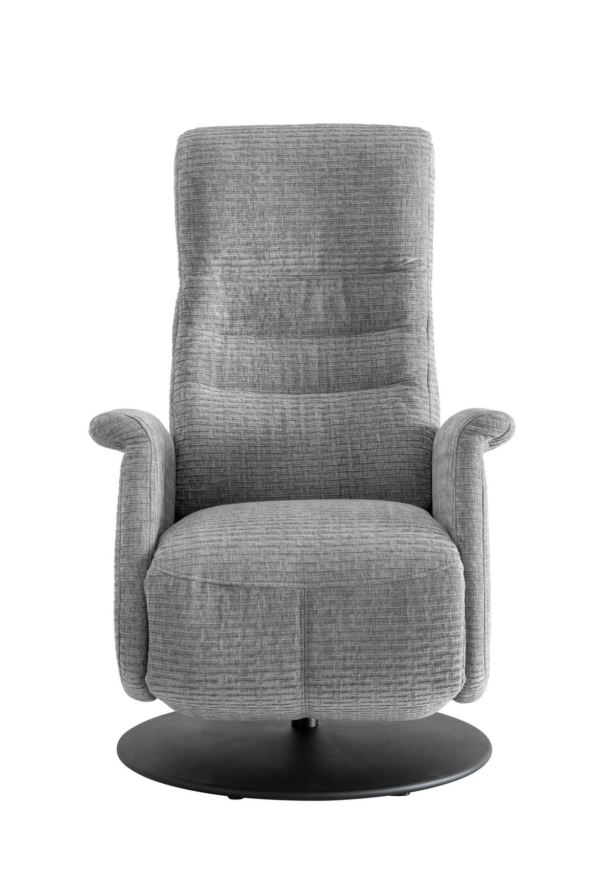 RELAXSESSEL in Textil Grau  - Schwarz/Grau, Modern, Textil/Metall (72/118/85-165cm) - Livetastic