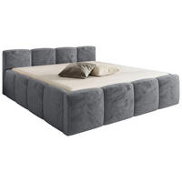 POLSTERBETT 180/200 cm,  in Anthrazit, gepolstertes Kopfteil, Lattenrost, Bettkasten,  - Anthrazit/Schwarz, MODERN, Holz/Textil (180/200cm) - Chameo