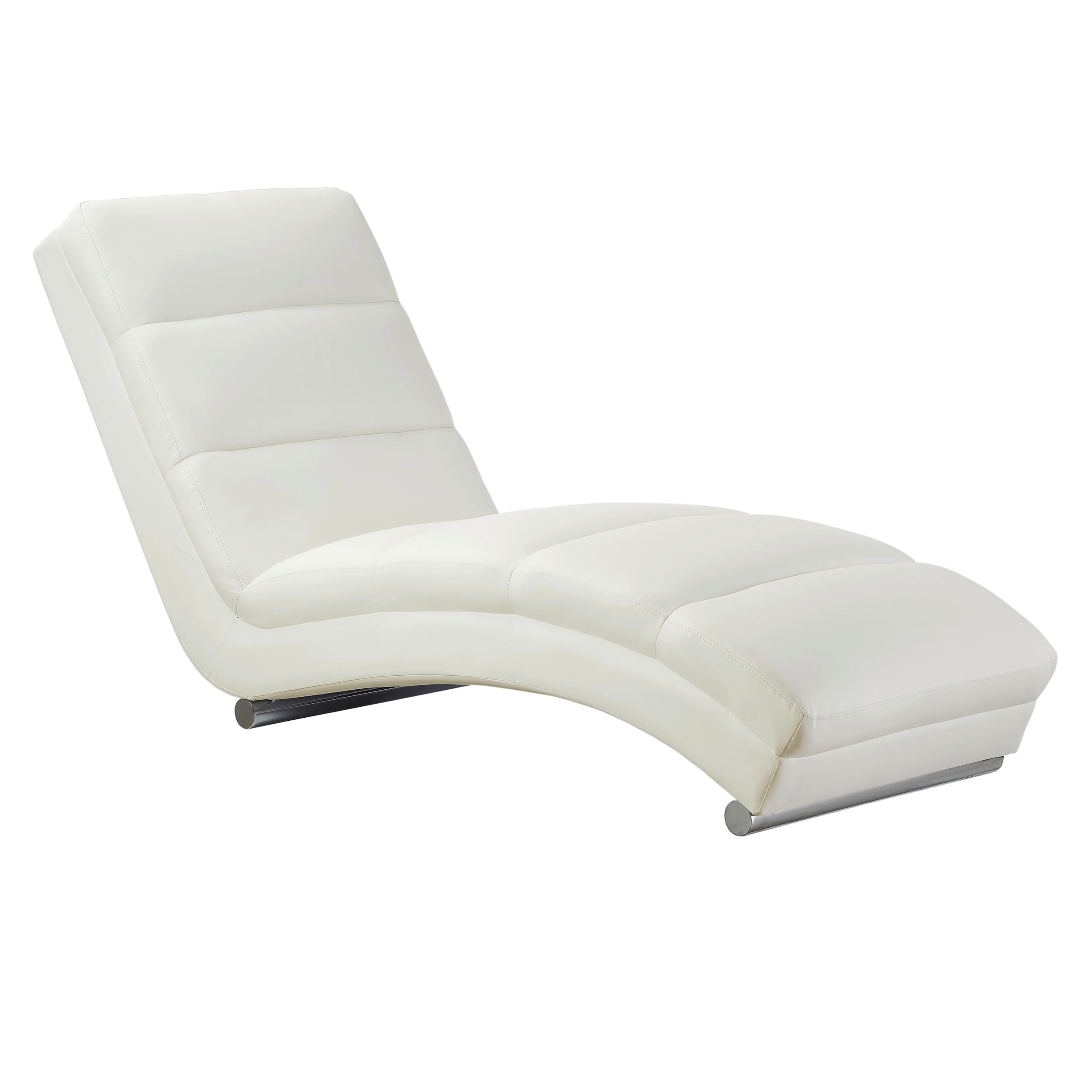 RELAXLIEGE Lederlook Weiß  - Silberfarben/Weiß, MODERN, Textil/Metall (60/81/171cm) - Livetastic