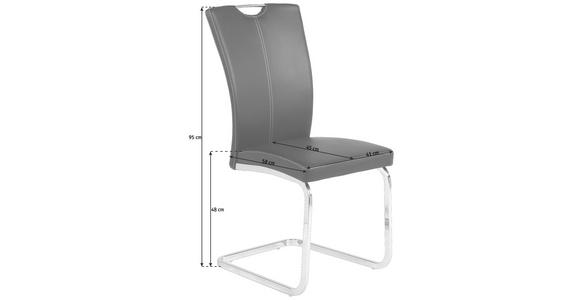 SCHWINGSTUHL 2-ER SET in Metall, Textil Chromfarben, Schwarz - Chromfarben/Beige, Design, Textil/Metall (41/95/58cm) - Xora