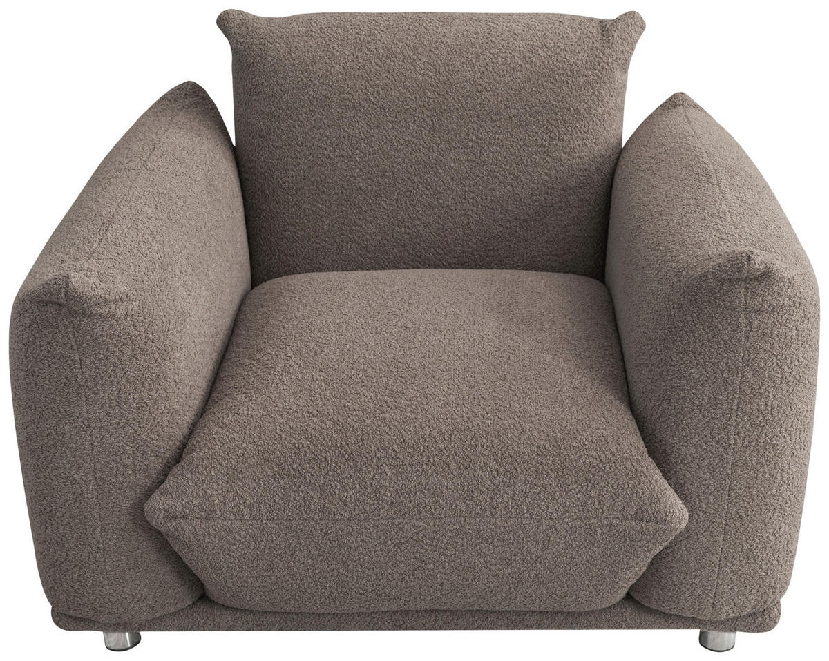 SITZGARNITUR Webstoff Taupe  - Taupe/Silberfarben, Trend, Textil/Metall (218/103/75/87cm) - Livetastic