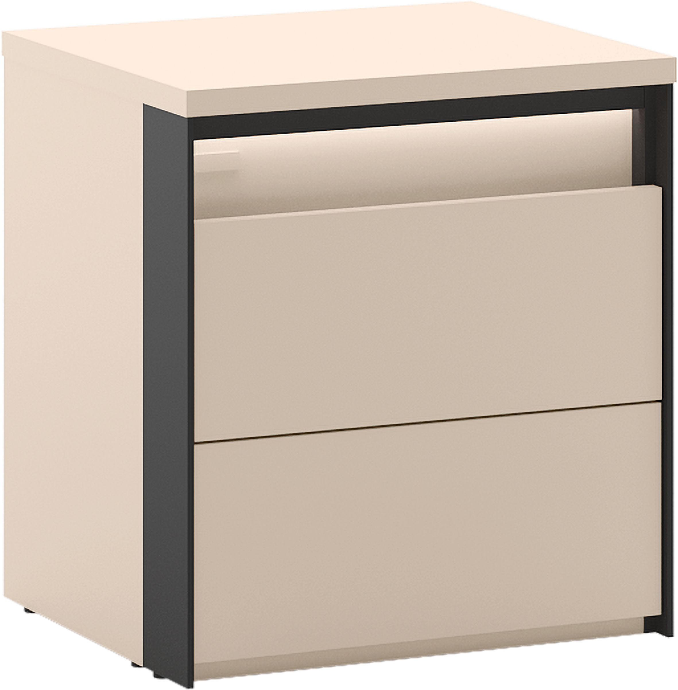 NACHTSCHRANK 45/50/40 cm  - Beige/Schwarz, MODERN, Holzwerkstoff (45/50/40cm) - Voleo
