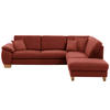 ECKSOFA in Mikrofaser Rot  - Wildeiche/Beige, Natur, Holz/Textil (286/236cm) - Voleo