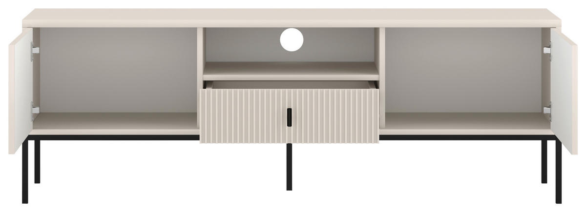 LOWBOARD Maggiore  in 154,5/52,4/39 cm  - Kaschmir/Schwarz, Design, Holzwerkstoff/Metall (154,5/52,4/39cm) - Boxxx