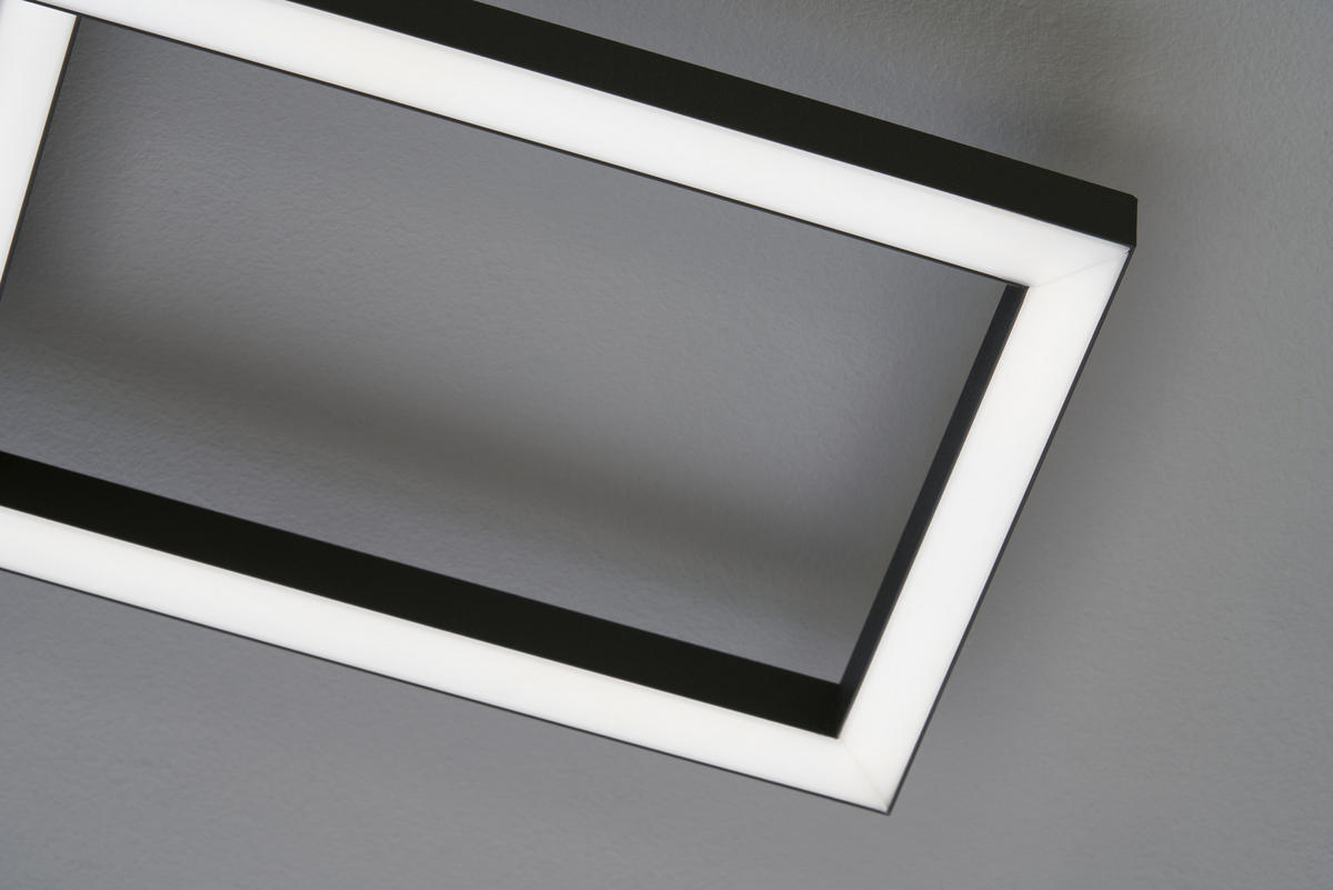 LED-DECKENLEUCHTE Seth 52/52/9,5 cm   - Schwarz, Design, Metall (52/52/9,5cm) - Fischer & Honsel