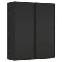 SCHWEBETÜRENSCHRANK 201/223/68 cm 2-türig Schwarz  - Schwarz, KONVENTIONELL, Holzwerkstoff/Metall (201/223/68cm) - Novel