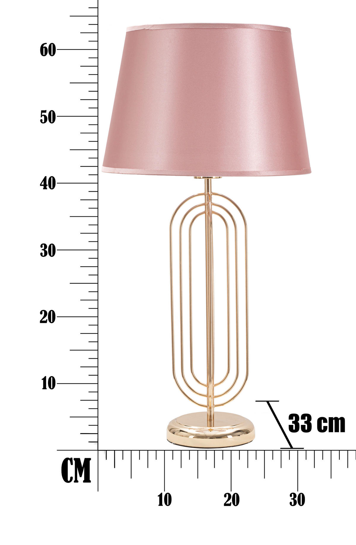 TISCHLEUCHTE 33/64 cm  - Pink/Goldfarben, Trend, Kunststoff/Textil (33/64cm) - Mauro Ferretti