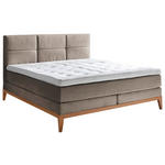 BOXSPRINGBETT 180/200 cm  in Taupe  - Taupe/Eichefarben, KONVENTIONELL, Holz/Textil (180/200cm) - Carryhome