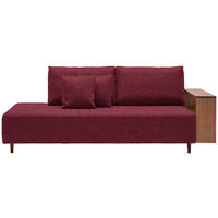 SCHLAFSOFA in Textil Rot  - Rot/Nussbaumfarben, Natur, Holz/Textil (228/90/100cm) - Joka