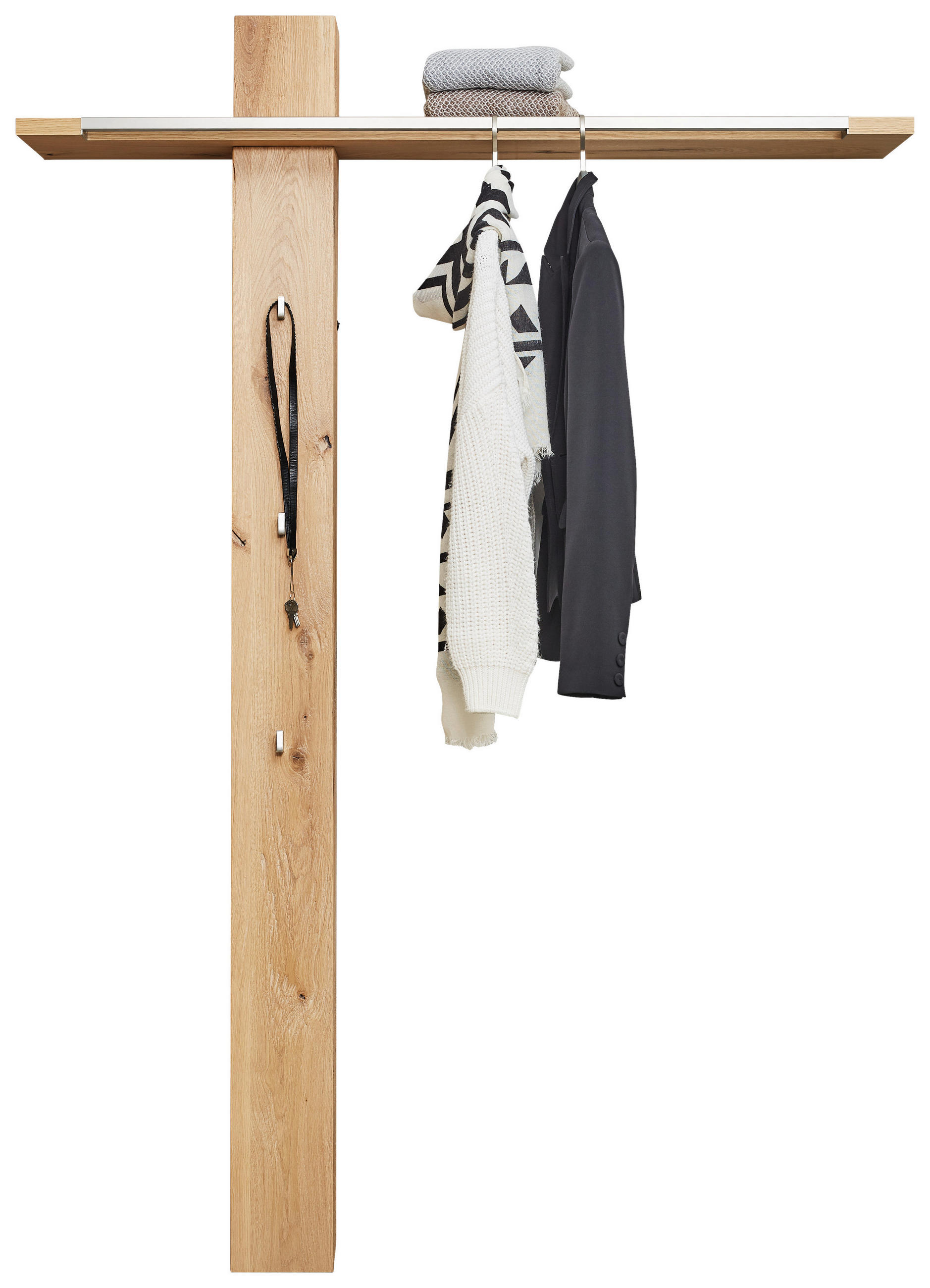 GARDEROBENPANEEL Wildeiche furniert, mehrschichtige Massivholzplatte (Tischlerplatte) Eichefarben - Eichefarben, Design, Holz (136/196/28cm) - Voglauer
