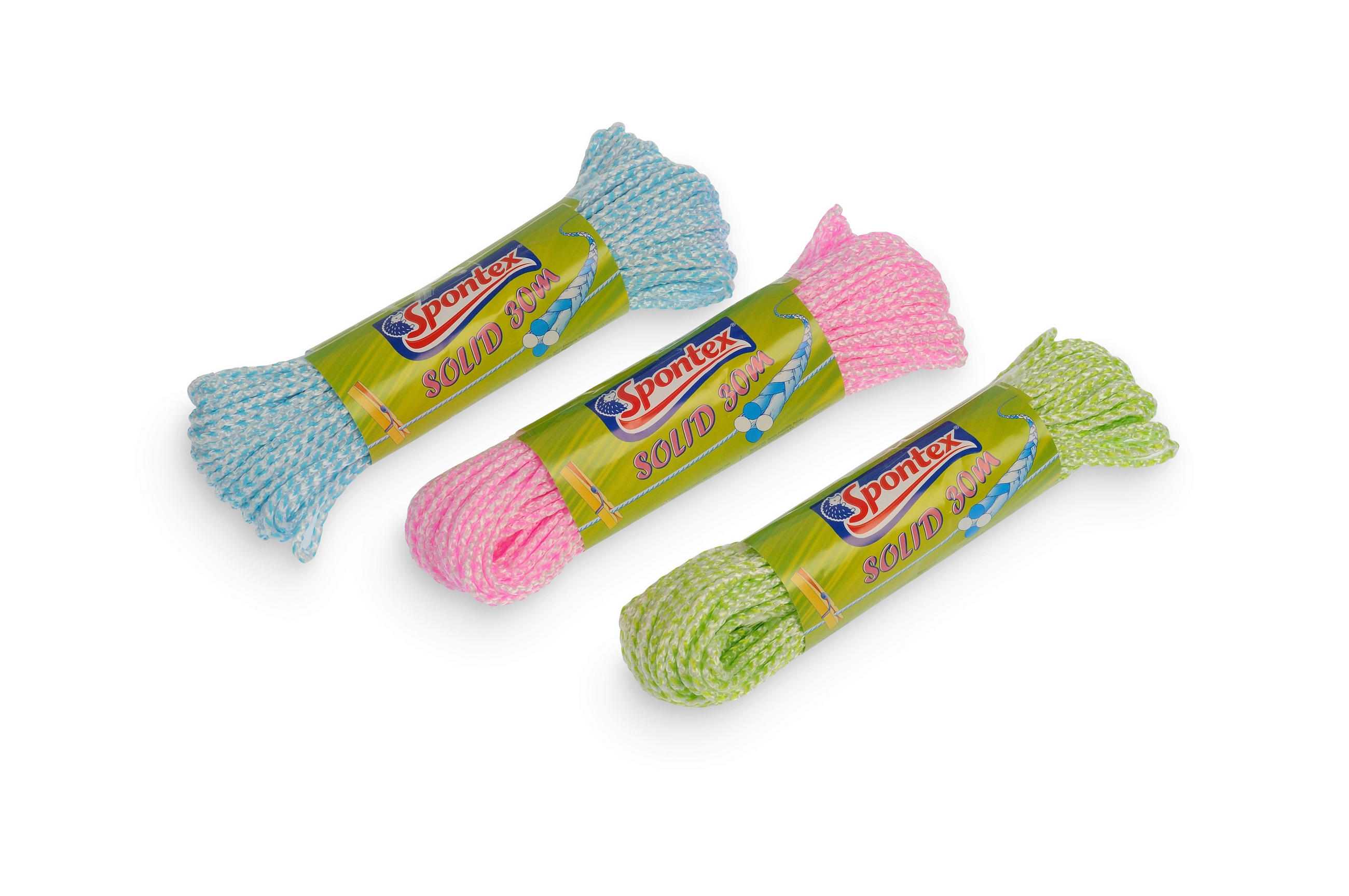 ŠNÚRA NA BIELIZEŇ 30 m - pink/pastelová modrá, Basics, plast (21/5/5cm) - SPONTEX